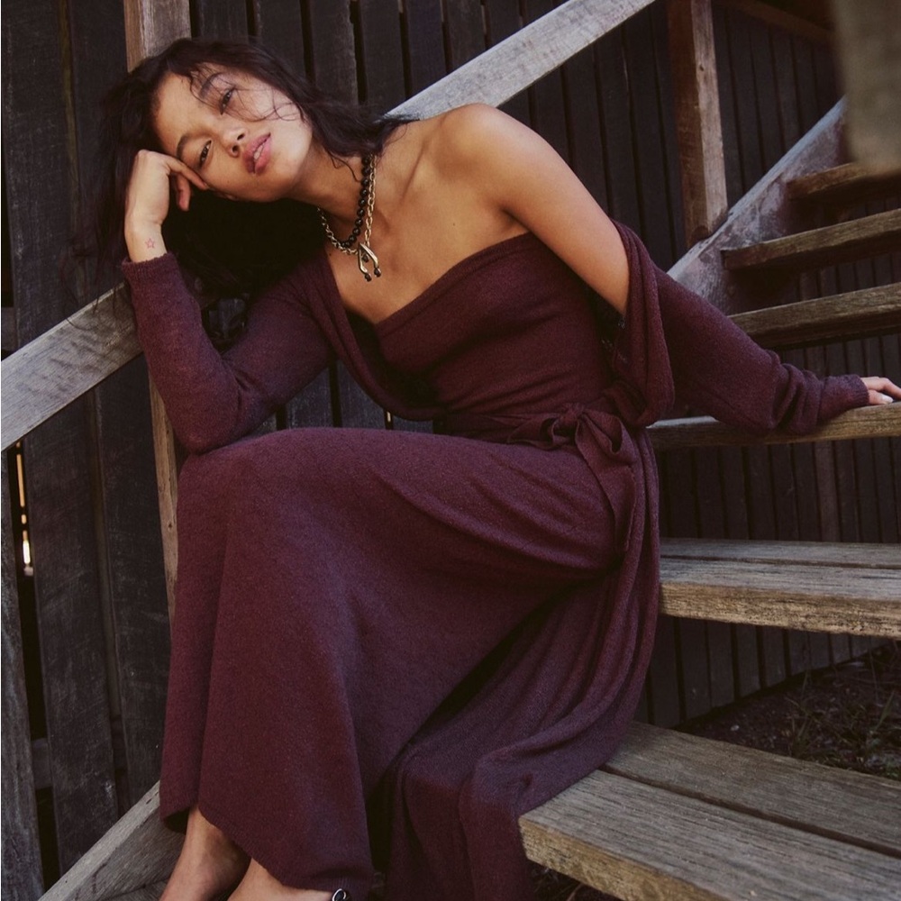 *Worn Once* FREE PEOPLE - Lottie Solid Sweater Dress Set